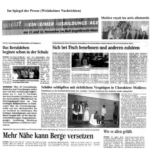 40 Jahre Friedrich - Friedrich Realschule Weinheim.