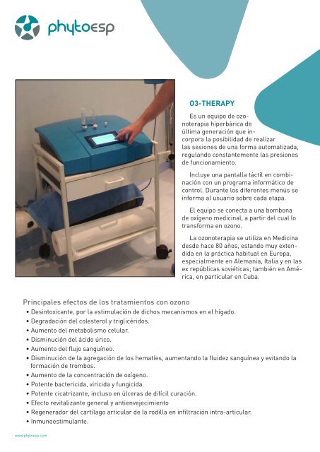 O3-THERAPY Principales efectos de los tratamientos ... - Phyto-ESP