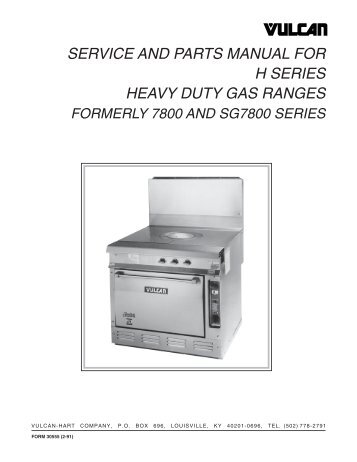 SERVICE AND PARTS MANUAL FOR H SERIES HEAVY DUTY ...
