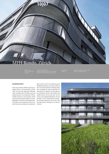 MFH Rondo, ZÃ¼rich 10|07 - Architektur & Technik