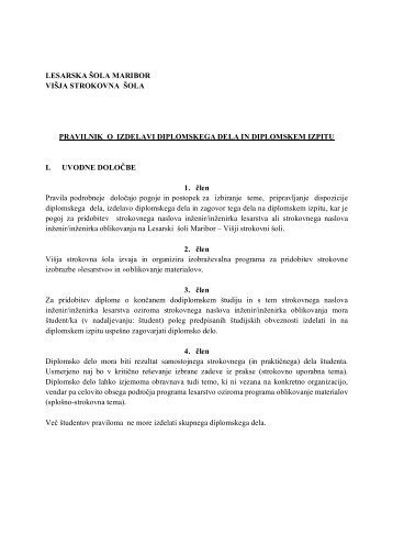 pravilnik o izdelavi dd in di - Lesarska šola Maribor