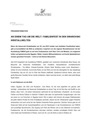Pressemitteilung Familienfest - Swarovski Kristallwelten
