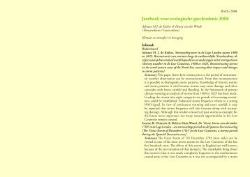 Jaarboek voor ecologische geschiedenis 1998, Summary