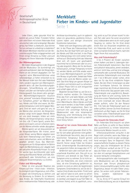 Merkblatt Fieber Im Kindes Und Jugendalter Gesellschaft