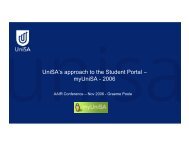 UniSA's approach to the Student Portal – UniSA s approach to the ...