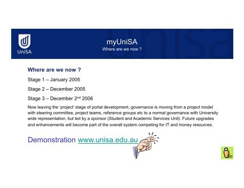 UniSA's approach to the Student Portal – UniSA s approach to the ...