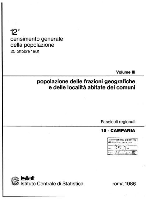 popolazione delle frazioni geografiche' e delle localitÃ  abitate ... - Istat