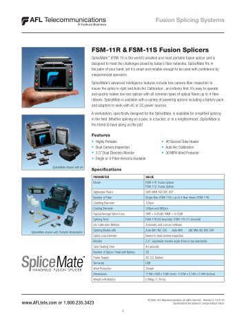 FSM-11R & FSM-11S Fusion Splicers - Fiber Optic Center, Inc.