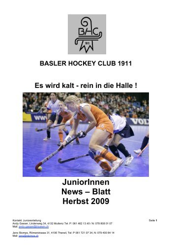 JuniorInnen News â Blatt Herbst 2009 - Basler HC