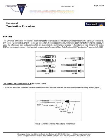 Amphenol Universal Termination Procedure - Fiber Optic Center, Inc.