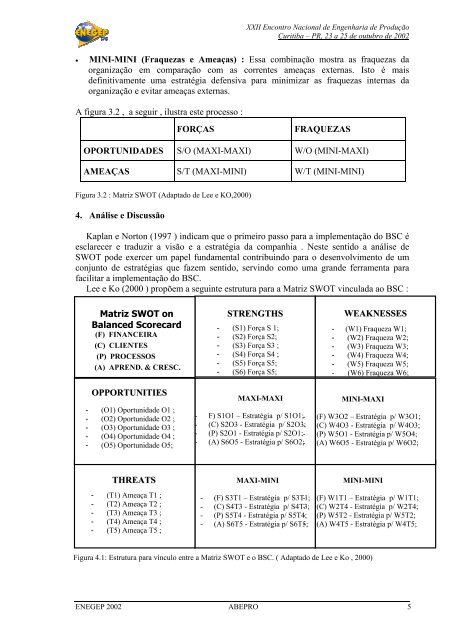 Análise de swot e balanced scorecard : uma abordagem ... - IEM