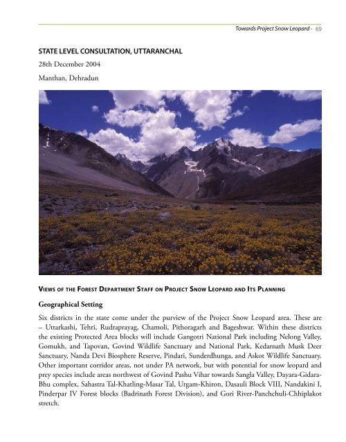 towards project snow leopard - Nature Conservation Foundation