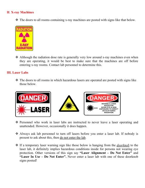 RADIATION SAFETY FOR FACILITIES MANAGEMENT