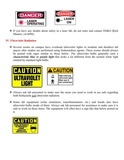 RADIATION SAFETY FOR FACILITIES MANAGEMENT