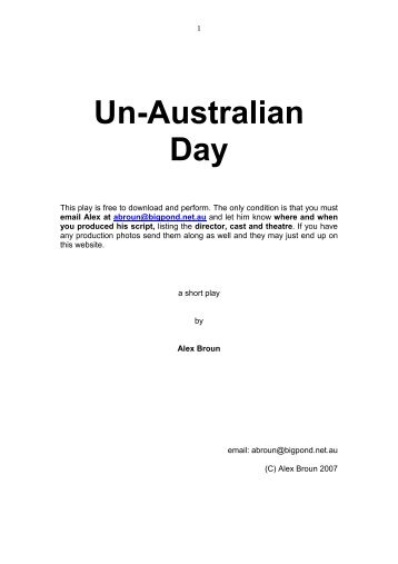 Un-Australian Day - Alex Broun