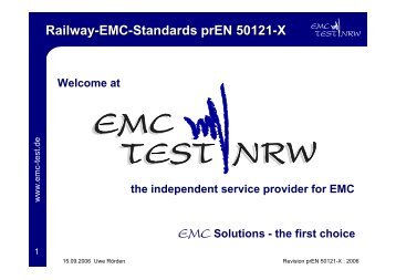 Railway-EMC-Standards prEN 50121-X - EMC Test NRW GmbH
