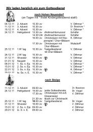 Wir laden herzlich ein zum Gottesdienst 20. - Volkerdithmar.de