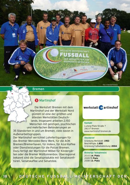 Programm Deutsche Fußball-Meisterschaft der Werkstätten für ...