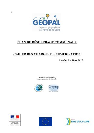 Cahier des charges de numerisation Plan de desherbage GEOPAL