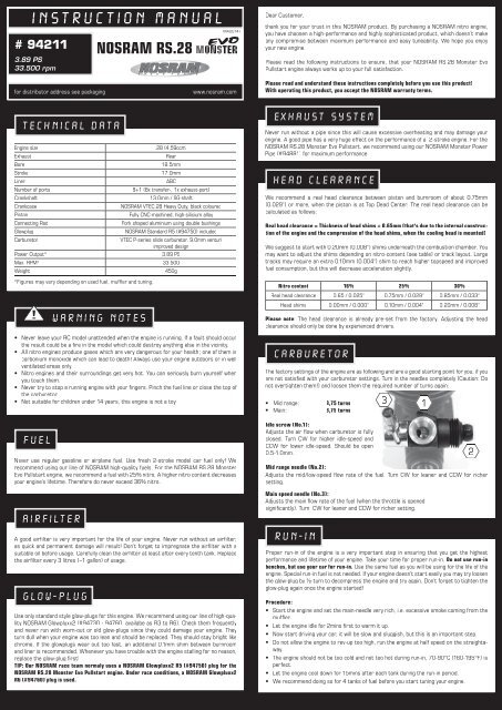 94211 NOSRAM RS.28 Monster Evo Pullstart