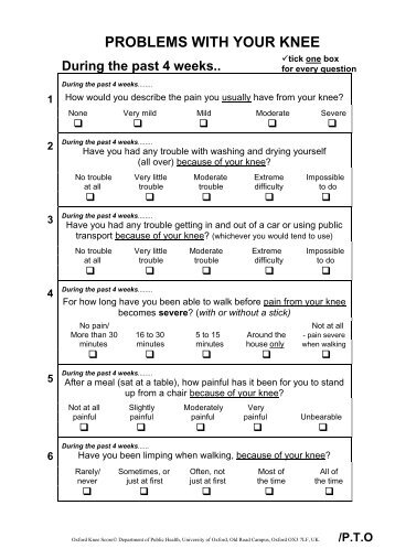 HOOS JR. and KOOS JR. Outcomes Surveys