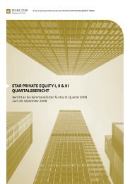 STAR PRivATe equiTy i, ii & iii quARTAlSbeRichT - Rising STAR