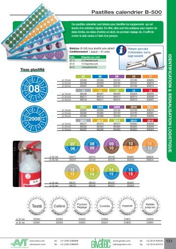 Pastilles calendrier B-500