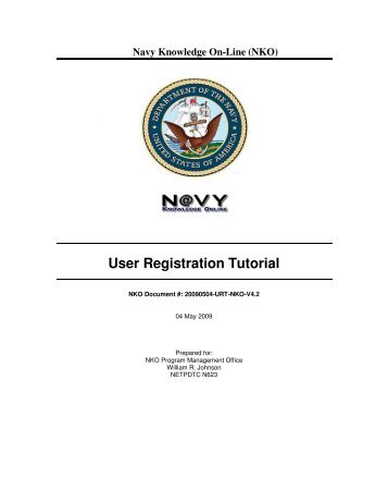 Navy Knowledge On-Line (NKO) User Registration Tutorial