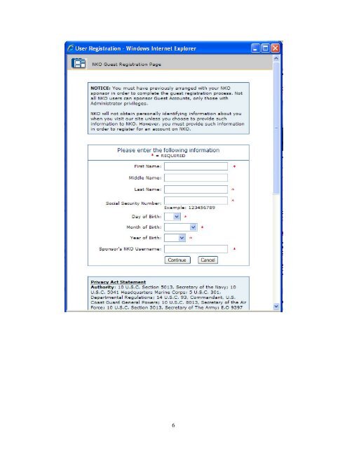 Navy Knowledge On-Line (NKO) User Registration Tutorial