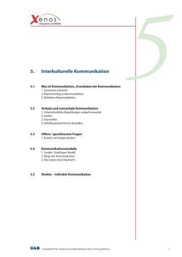 5. Interkulturelle Kommunikation - Gesellschaft für Ausbildung und ...