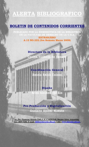 alerta bibliografico - Facultad de Derecho - Universidad de Buenos ...