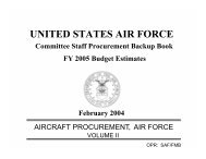 Aircraft Procurement, Vol 2 part 1, FY05 - Air Force Financial ...