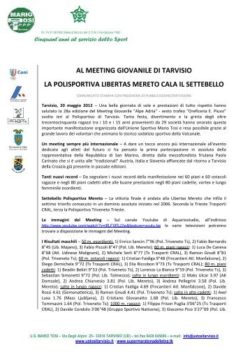 al meeting giovanile di tarvisio la polisportiva ... - ustositarvisio.it