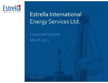 Estrella International Energy Services Ltd Energy Services Ltd.