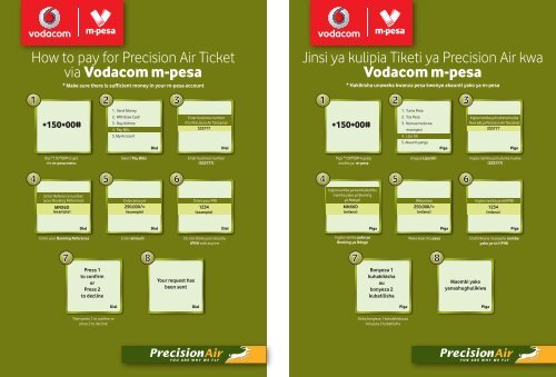 M-Pesa How to pay Precision Air