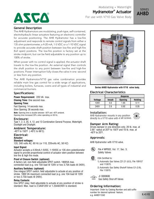 HydramotorÂ® Actuator - ASCO Valve Net