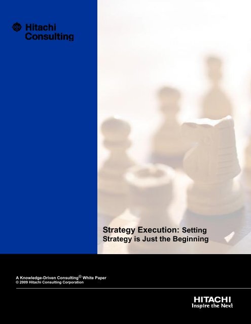 Strategy Execution: Setting - Hitachi Consulting