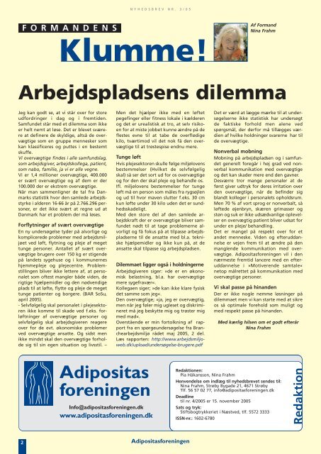 Nr. 3 - Tema OvervÃ¦gt og arbejdsmarkedet - Adipositasforeningen