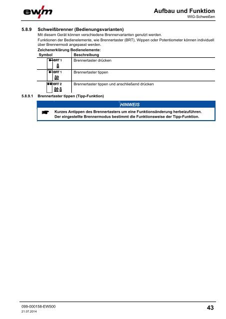 Betriebsanleitung - EWM Hightec Welding GmbH