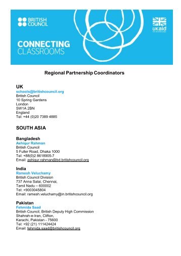 Regional partnership coordinators - British Council Schools Online