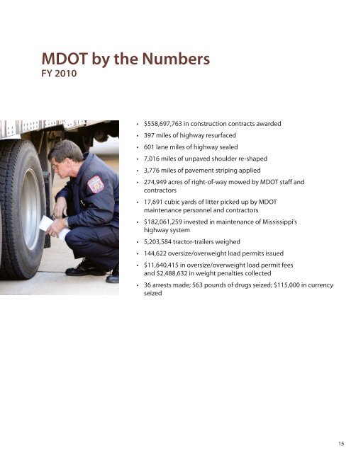 Annual Report 2010.pdf - Mississippi Department of Transportation