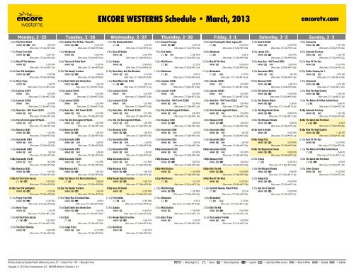 ENCORE WESTERNS Schedule - March, 2013 - Starz
