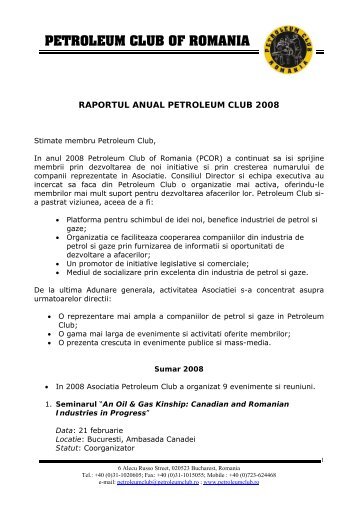 petroleum club of romania - Petroleumclub.ro