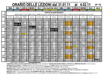 ORARIO 2010-2011 NÂ° 19.pdf - Centro Salesiano San Domenico ...