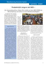 SUCCESS STORY Manufacturing Execution System - GITO Verlag