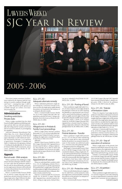 profiles of the justices - Massachusetts Lawyers Weekly