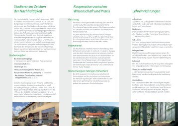 Hochschule für Forstwirtschaft Rottenburg - Informationsbroschüre