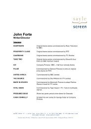John Forte Writer/Director - Sayle Screen