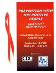 Prevention with HIV Positive People - UCSF - AIDS Research Institute