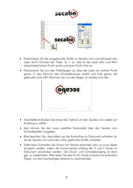 BEDIENUNGSANLEITUNG fÃ¼r den Schneideplotter Secabo mini ...